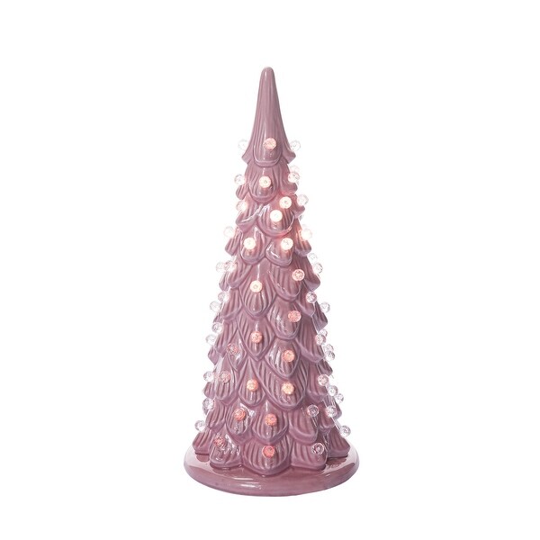 Transpac 13.22 in. Pink Holiday Slim Tree