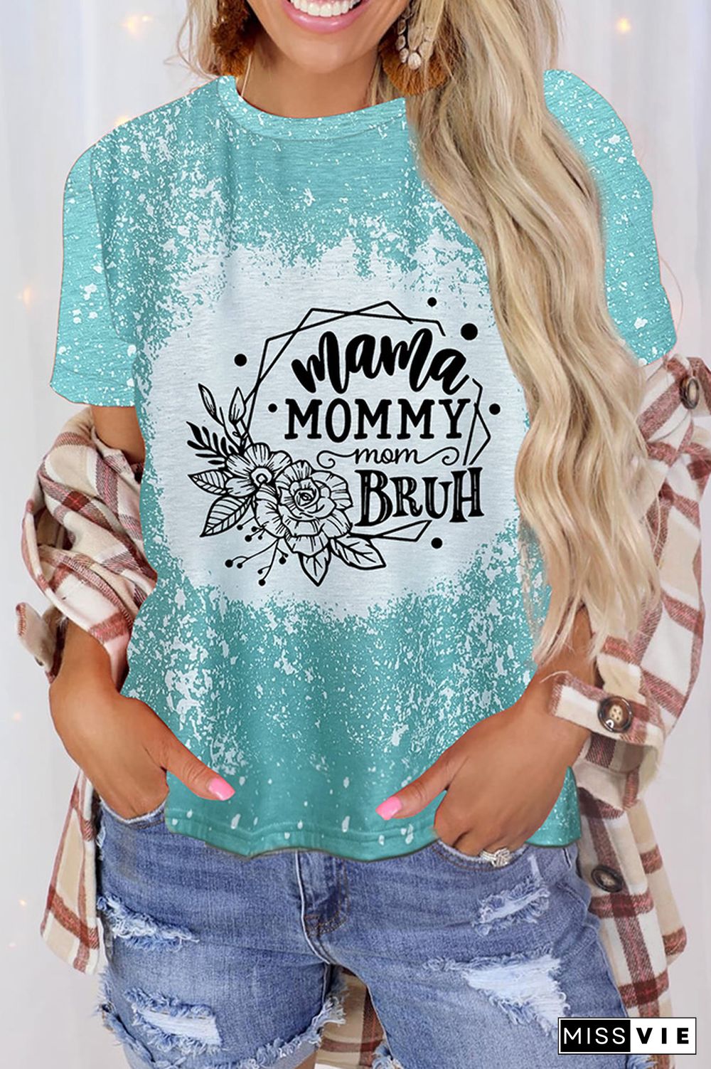 Mama Mommy Mom Bruh Bleached Graphic Tee