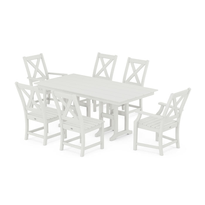 Polywood Braxton 7-Piece Farmhouse Dining Set in Vintage Finish PWS1170-1-V