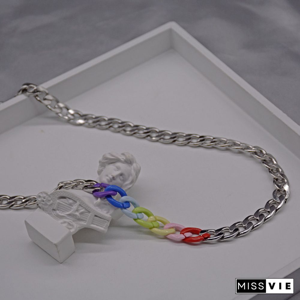 Rainbow Chain Titanium Steel Necklace