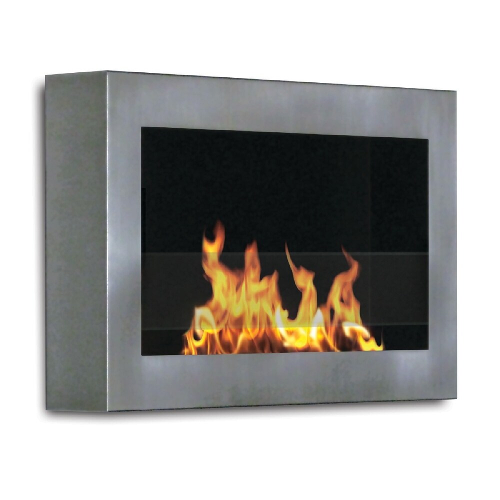 Anywhere Fireplace Indoor Wall Mount   SoHo Model Stainless Steel