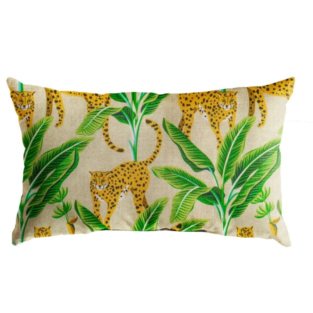 Outdoor Throw Pillow Yellow green