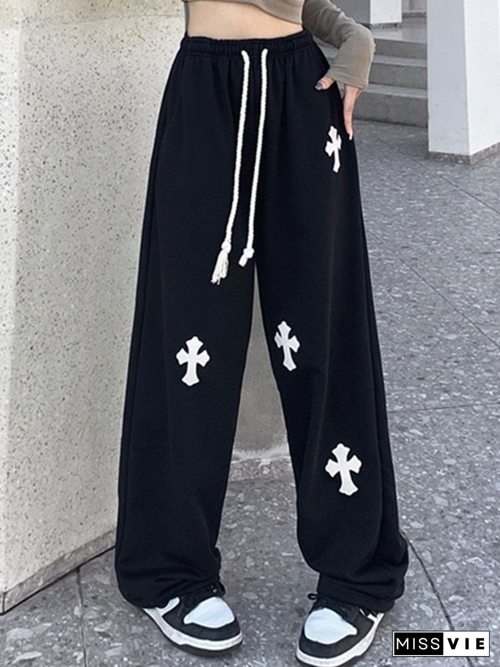 Cross Patch Baggy Sweatpants