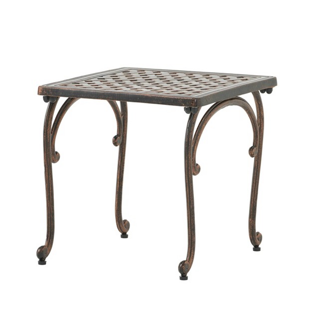 Mckinley Set Of 2 Cast Aluminum Patio End Tables Copper Christopher Knight Home