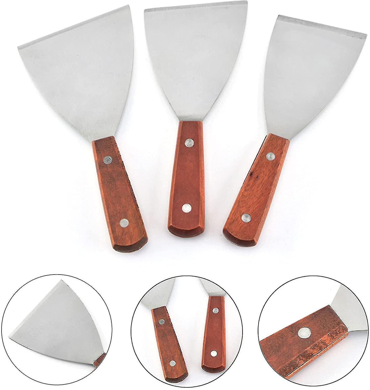 Plancha Spatula Barbecue Spatula Stainless Steel Flat Spatula Spatula With Wooden   Plancha Utensils Stainless Steel Spatula Kitchen Spatula Set