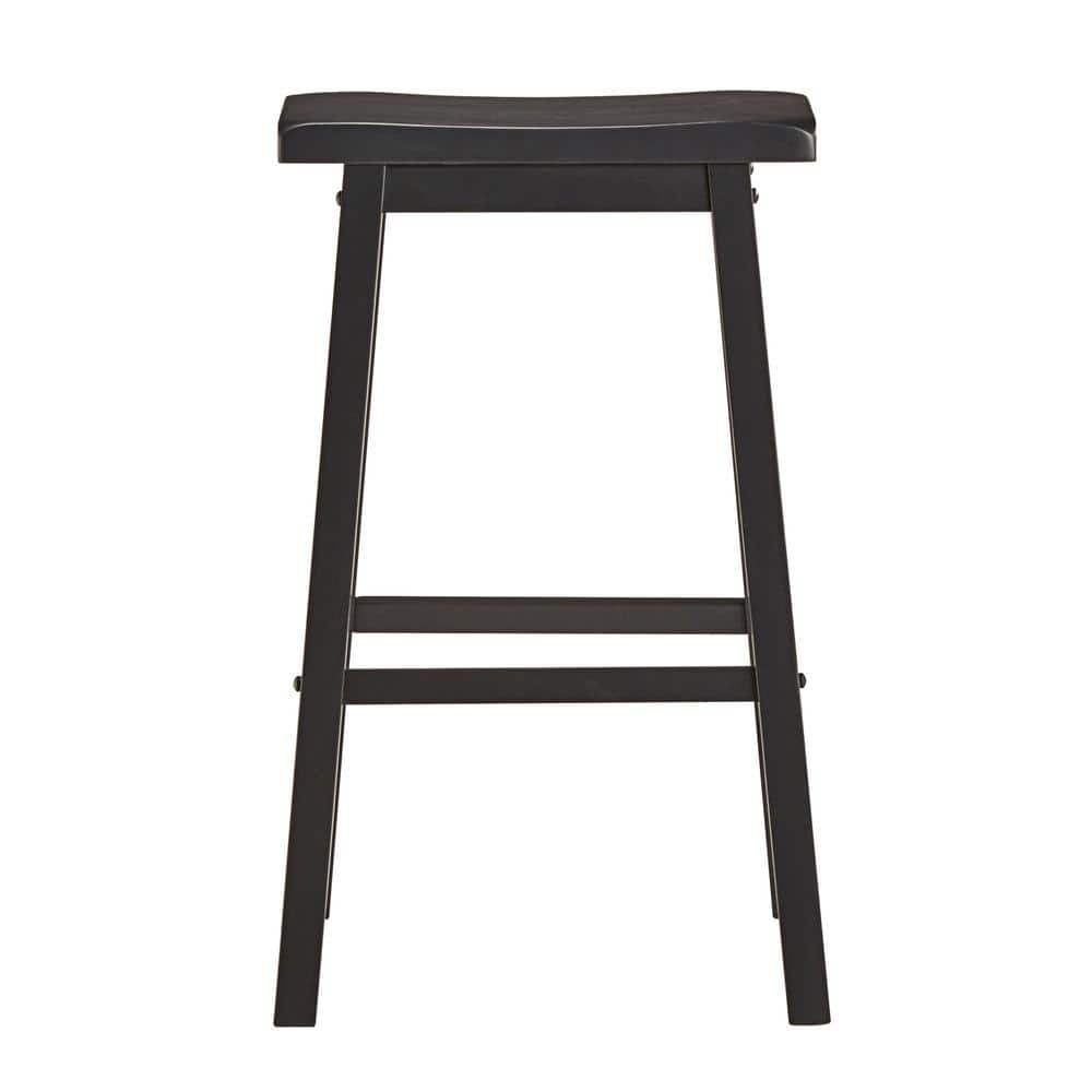 HomeSullivan 29 in. Vulcan Black Saddle Seat Bar Height Backless Stools (Set Of 2) 405302V-29