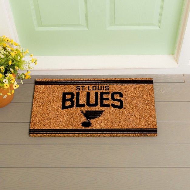 Evergrreen St Louis Blues Logo Natural Coir 28 X 16 Inches Indoor Outdoor Doormat