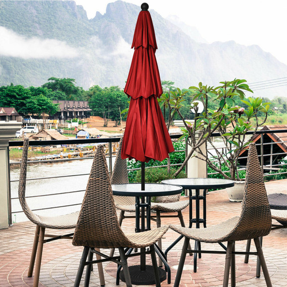 Costway 50736429 10' 3 Tier Patio Umbrella Aluminu...