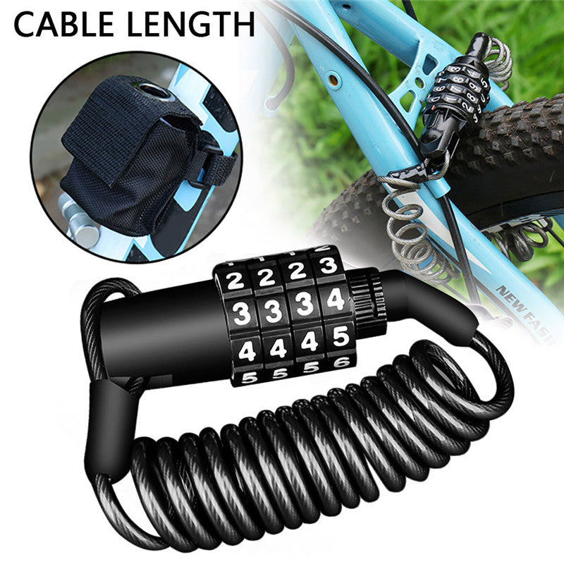 【JCXAGR】Security Bike Lock 4 Digit Resettable Combination Cable Lock for Bicycle 4 Inch