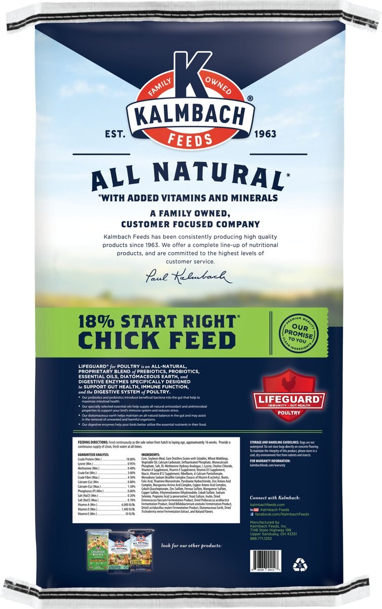 Kalmbach Feeds All Natural 18% Protein Start Right Chick Feed