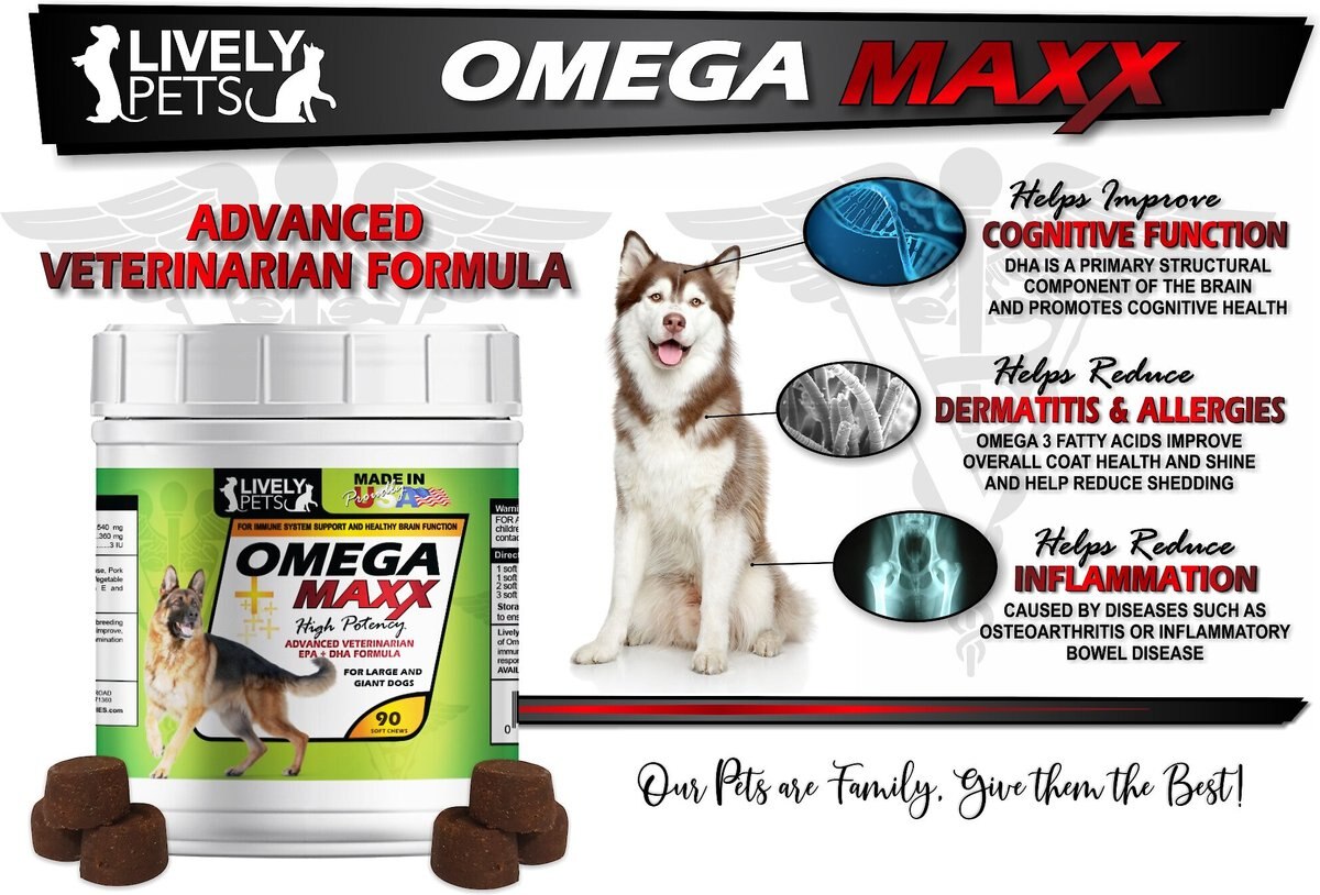 Lively Pets Omega Maxx Fish Oil Large and Giant Dog Soft Chews