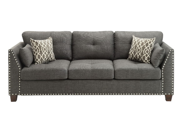 Acme 52405 Laurissa Sofa w/4 Pillows  Light Charco...