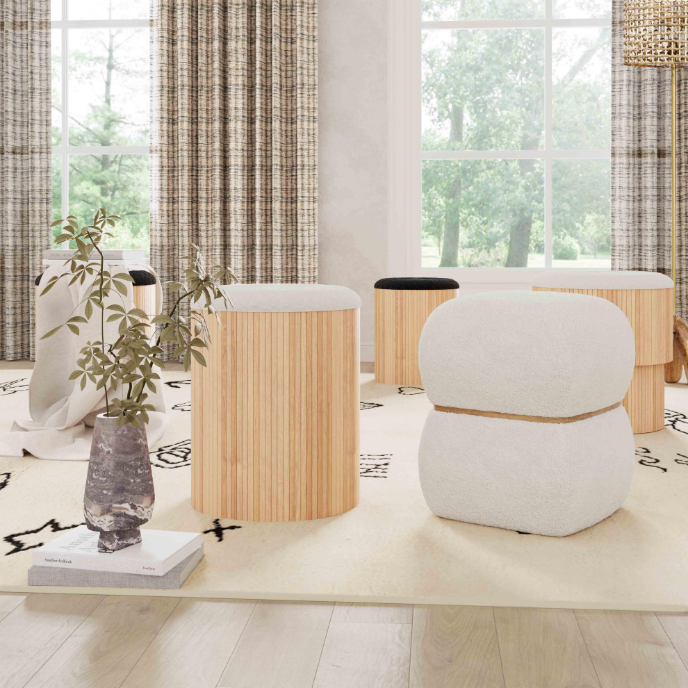 Sagano Nesting Storage Ottomans  2 Piece Set   Modern   Footstools And Ottomans   by TOV Furniture  Houzz