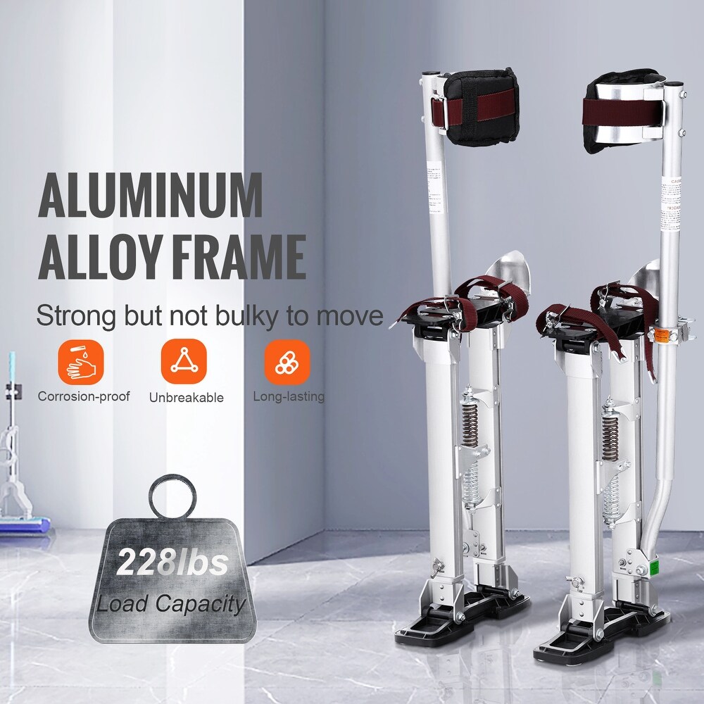 VEVOR Drywall Stilts Aluminum Tool Stilts 18'' 30'' Adjustable Painting Taping   18in 30in
