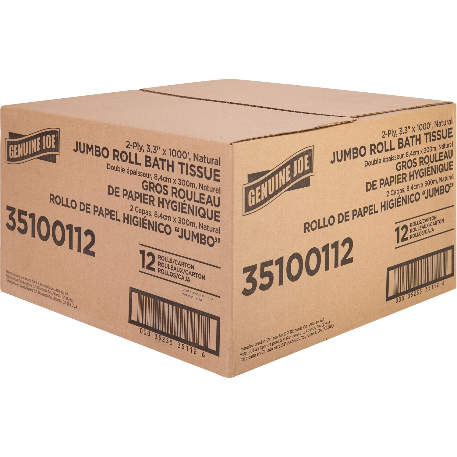 Jumbo Jr Dispenser Bath Tissue Roll by Genuine Joe GJO35100112