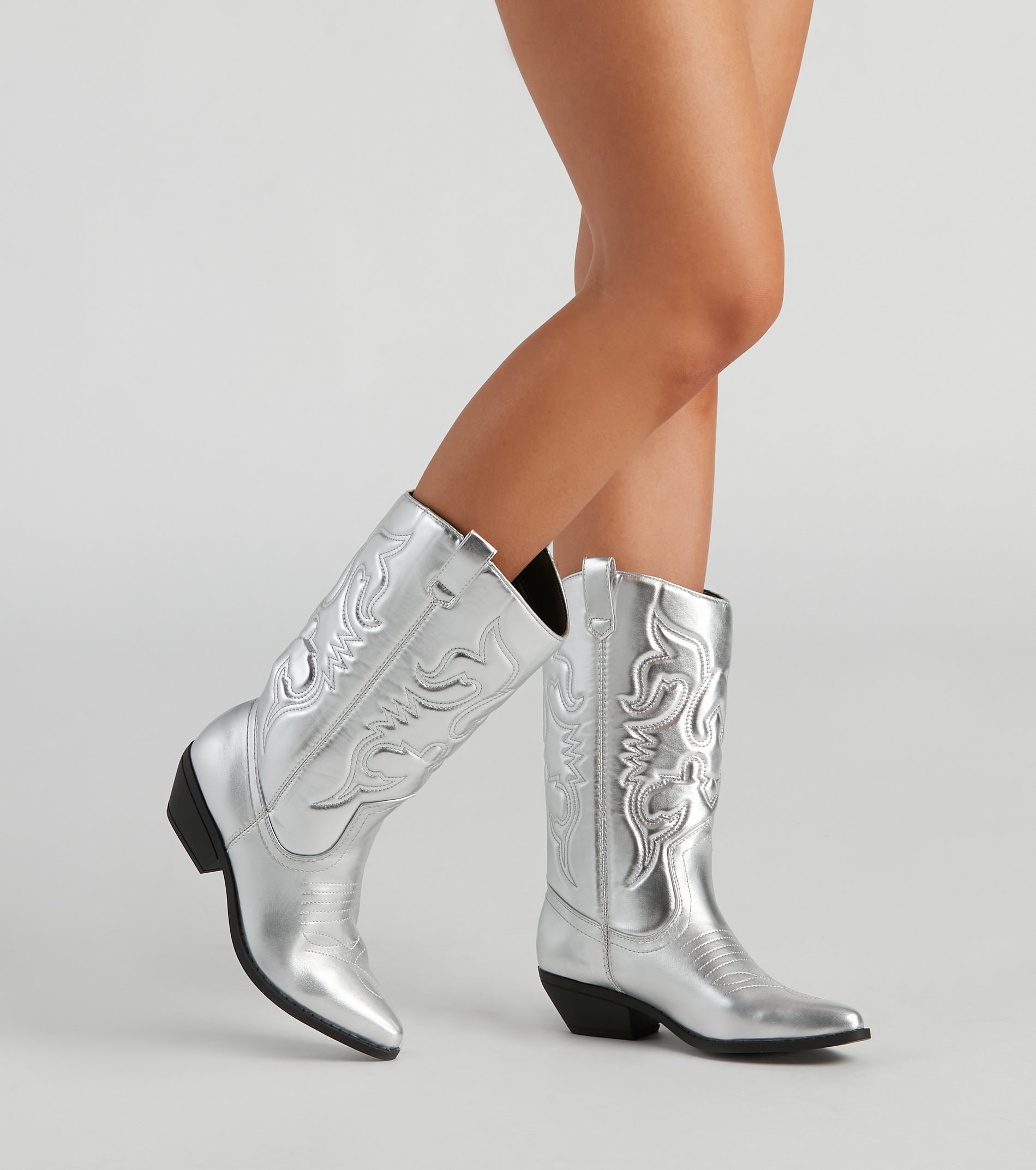 Major Glam Metallic Cowboy Boots