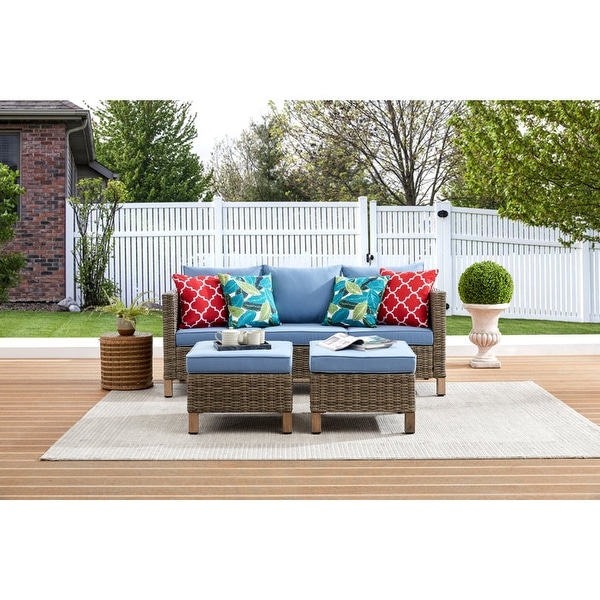 72.1'' Wicker Outdoor Patio Sofa