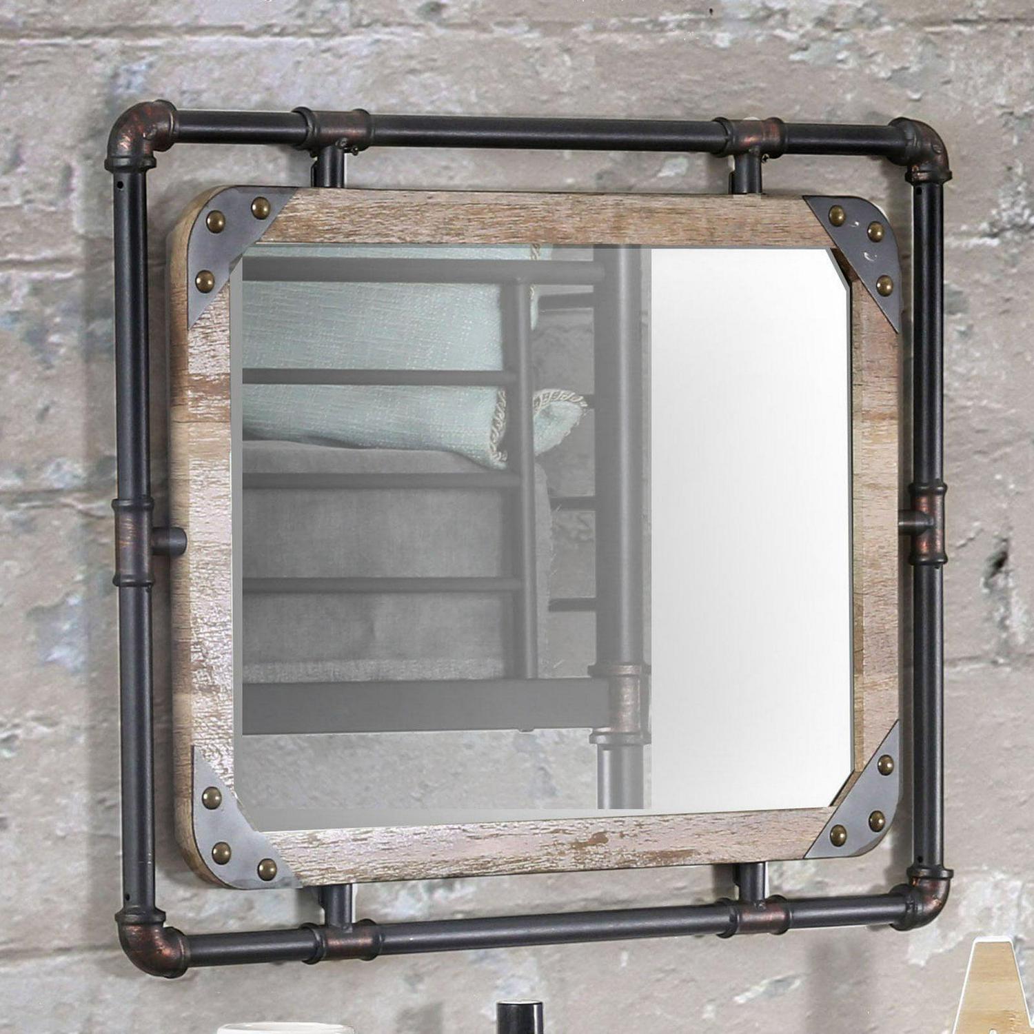 Furniture of America Stockholm Industrial Wall Mirror  31.5W x 23.63H in.