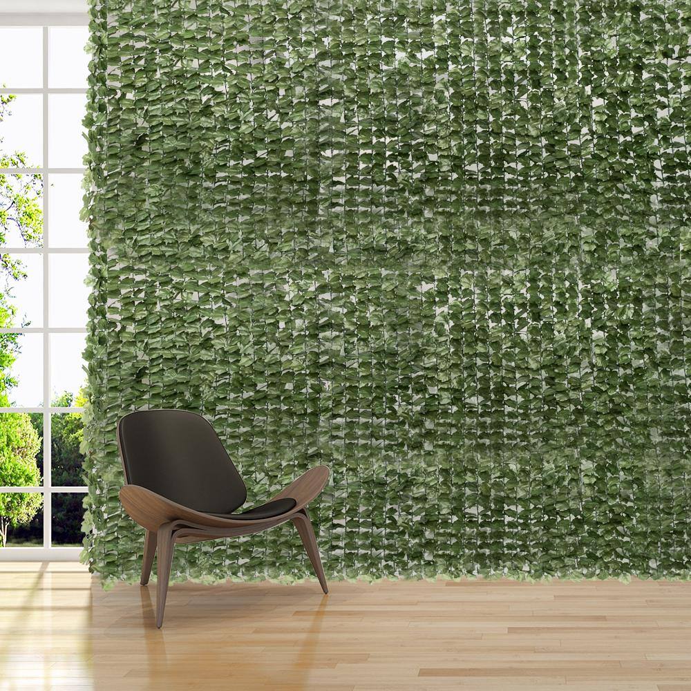 VINGLI 39 in. x 119 in. Artificial Hedges Faux Ivy Leaves Garden Fence Decorative Trellis Privacy Screen Mesh HD-G89000627