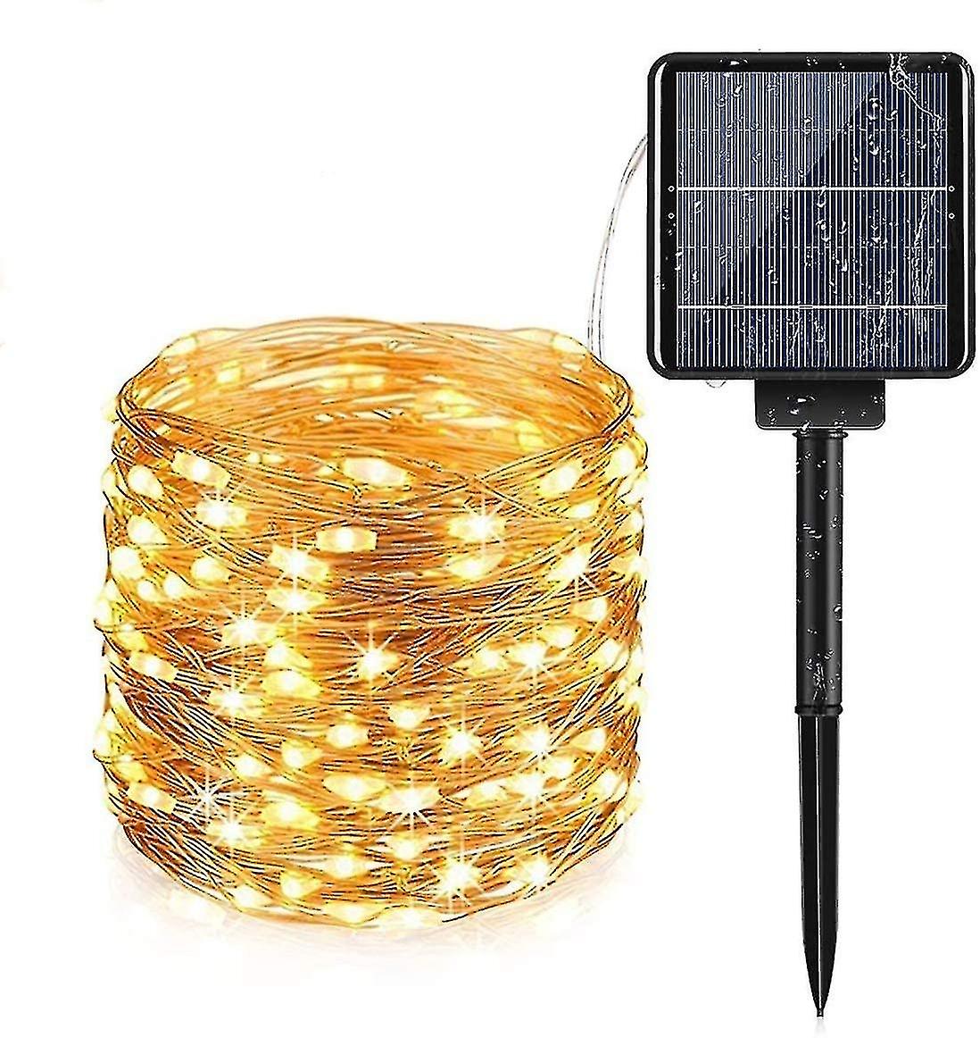 Solar String Lights With 8 Light Modes Waterproof For Garden Balcony