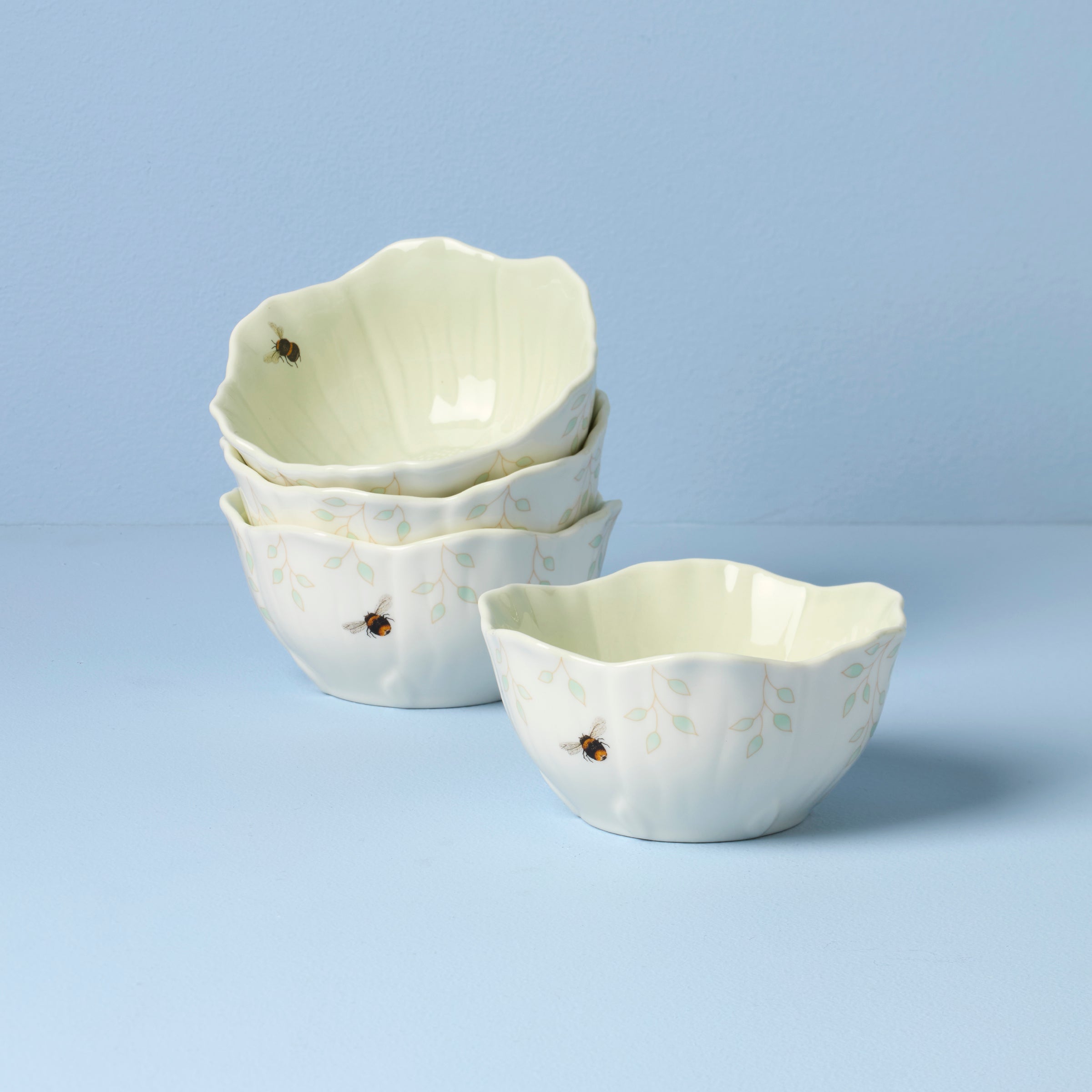 Butterfly Meadow Floral Dessert Bowls, Set of 4