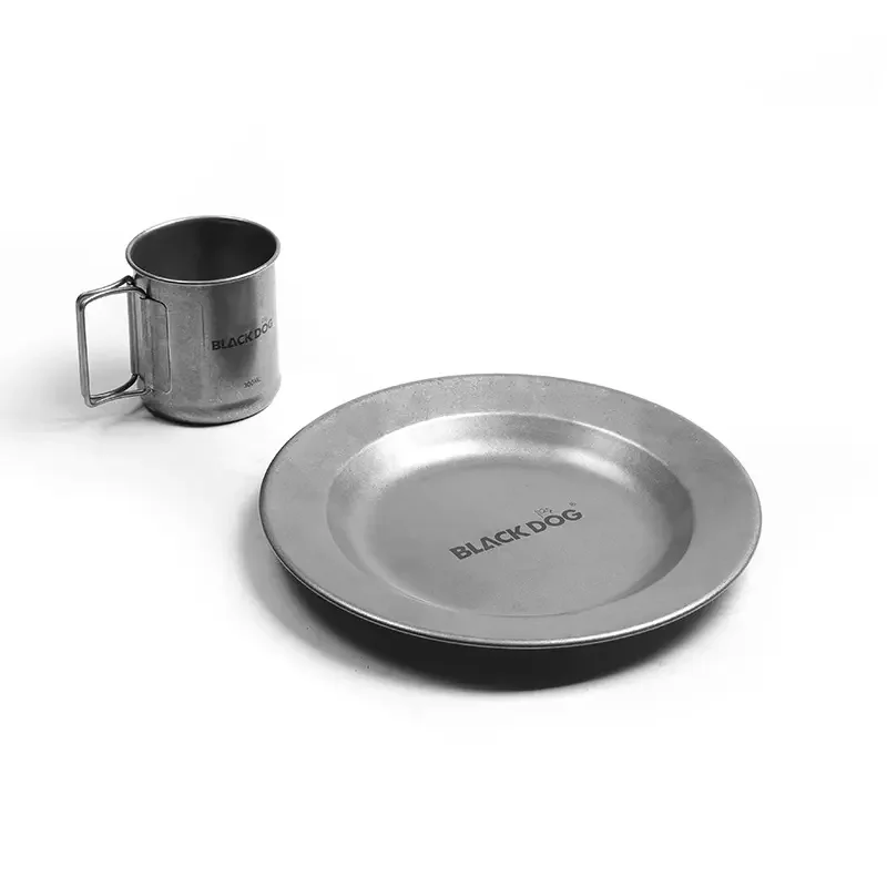 Blackdog Outdoor Stainless Steel Retro Tableware Camping Cups Plates tableware set