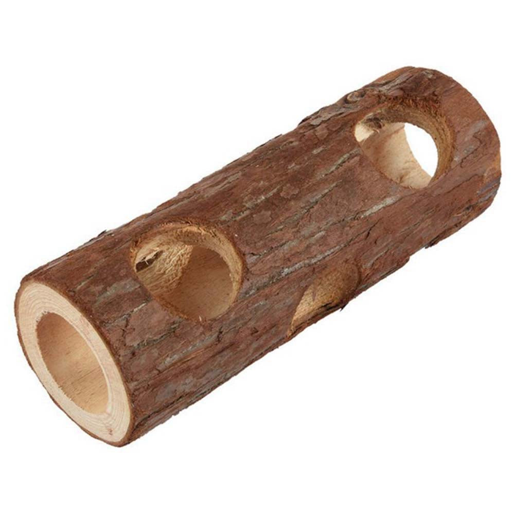 JsqnanchiRabbit Ferret Hamster Wooden Animal Tunnel Sports Tube Chew Toy