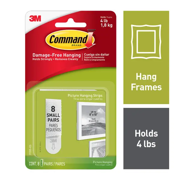 3M 8 Pack Small Picture Hanging Strips