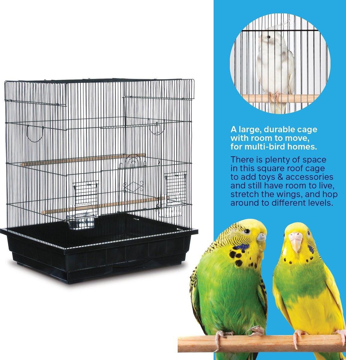 Prevue Pet Products Keet/Tiel Square Roof Bird Cage