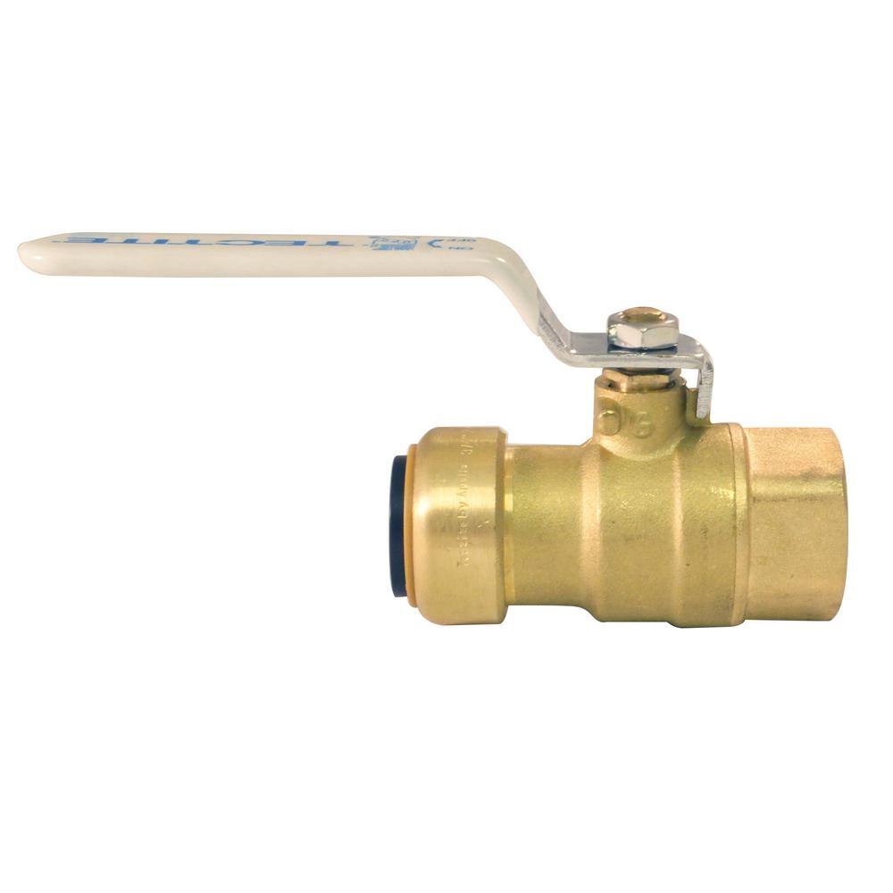 Tectite 34 in. Brass Push-to-Connect x Female Pipe Thread Ball Valve FSBBV34F