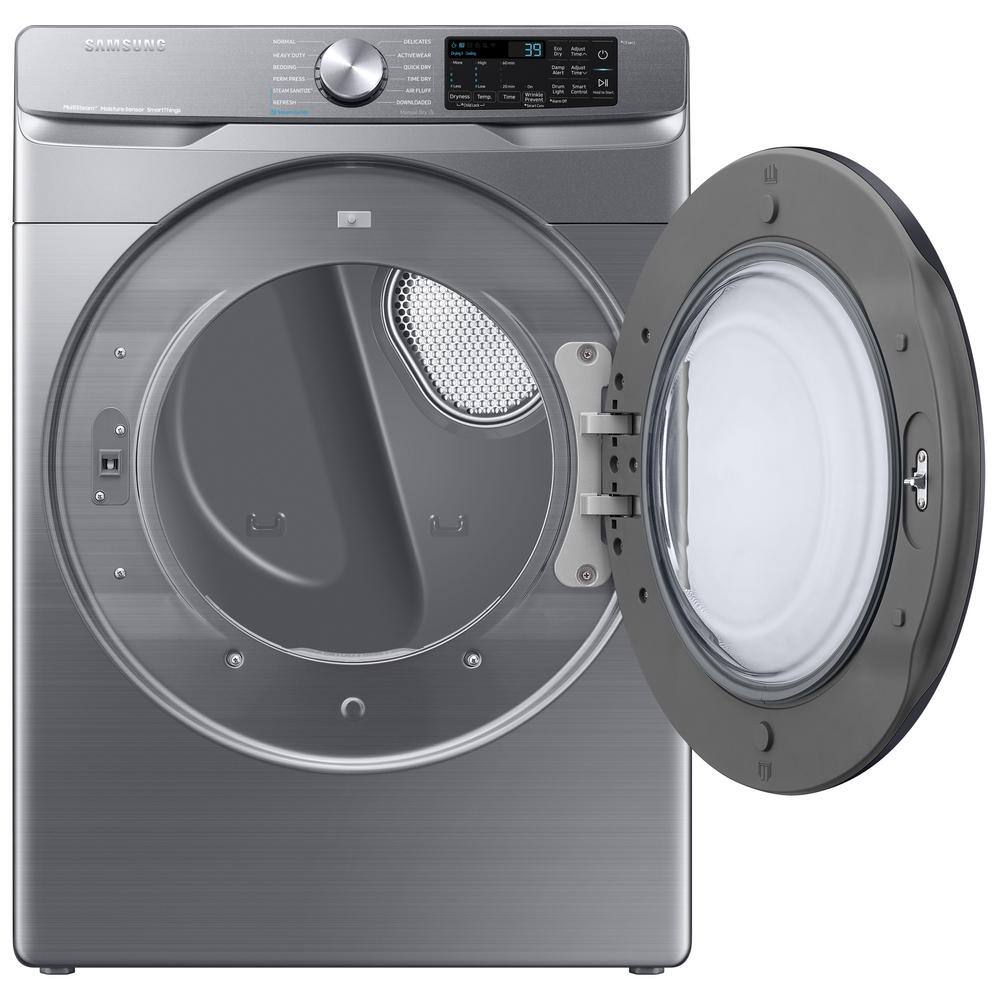  7.5 cu. ft. Smart Stackable Vented Electric Dryer with Steam Sanitize+ in Platinum DVE45B6300P