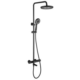 Tomfaucet 3-Spray Multi-Function Wall Bar Shower Kit with Tub Faucet in Matte Black TFB1161MB