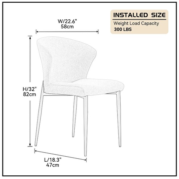 Williamspace Modern Fabric Upholstered Dining Chairs Set of 2/4