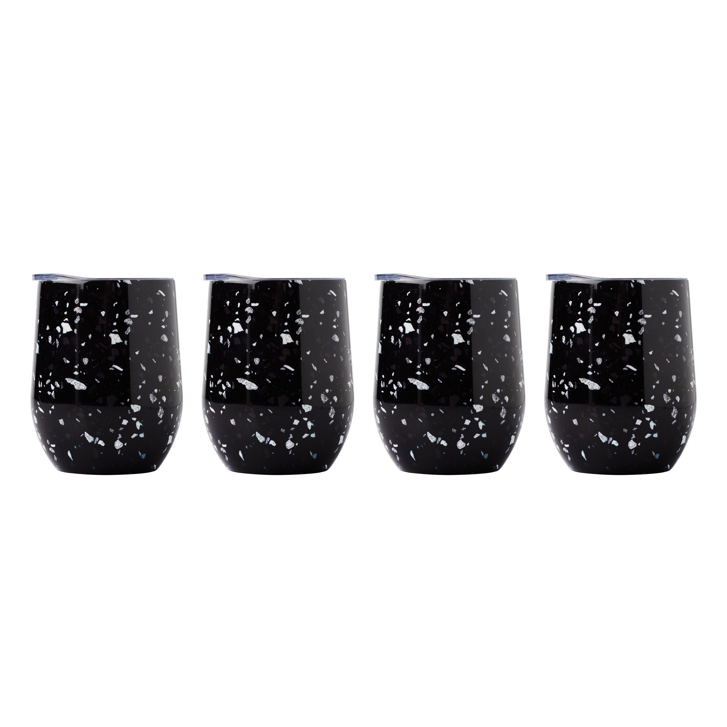 12 Oz Insulated Terrazzo Wine Tumblers, Set Of 4