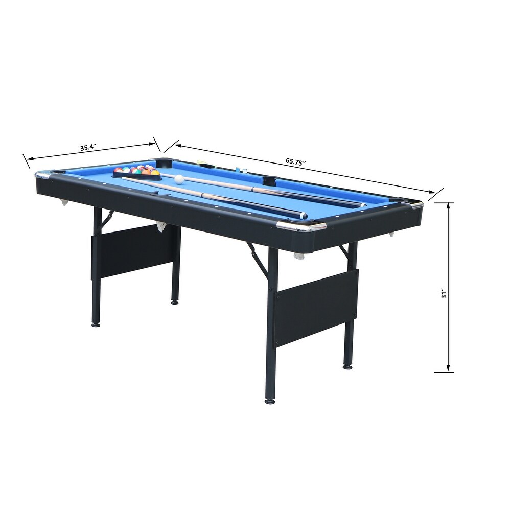 Velvet Pool Table Portable Billiards Table Children's Game Table with Billiard Balls Brush Triangle Rack and Chalk