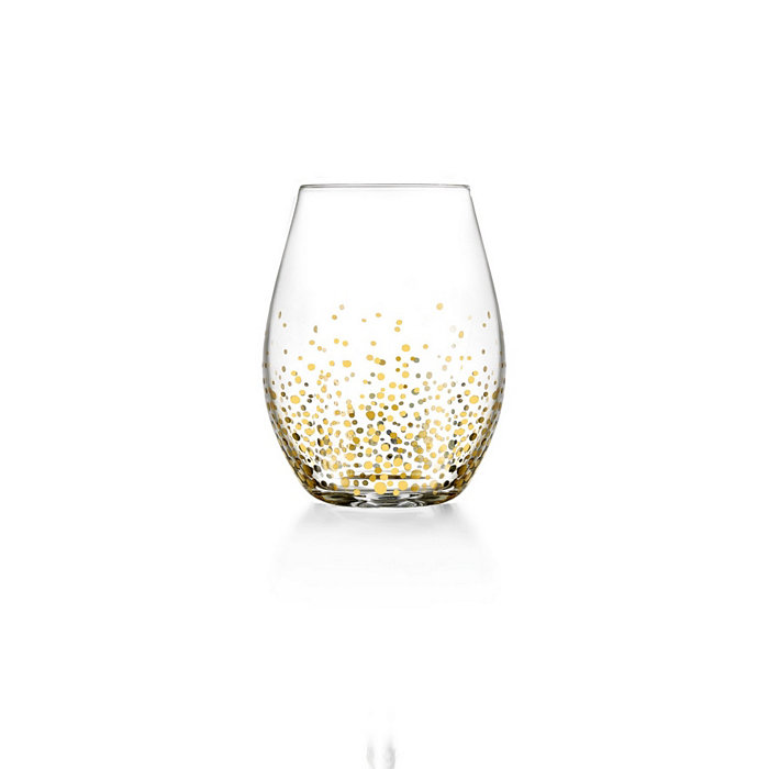 Jay Imports Gold Luster Stemless Glasses Set of 4