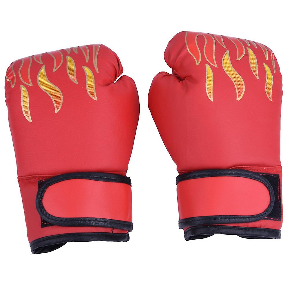 Child Boxing Fighting Muay Thai Sparring Punching Kickboxing Grappling Sandbag Gloves Red