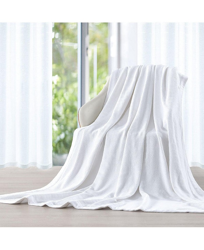 Egyptian Linens 100% Cotton 2-Ply Sheet Blanket Throw， 50