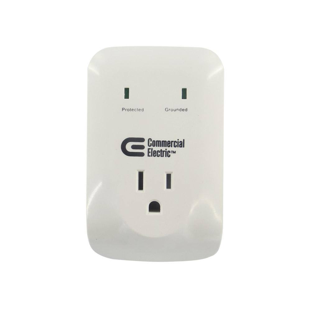 Commercial Electric 1-Outlet Wall Mounted Surge Protector White YLCT-29