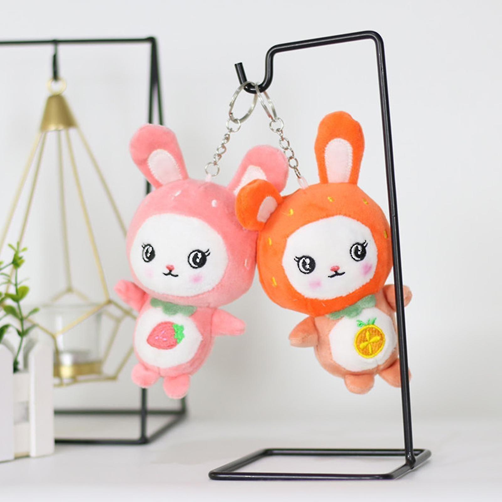 Plush Pendant Adorable Expression Vivid Cute Face Rabbit Keychain Doll Stuffed Animals Soft Toys For Kids