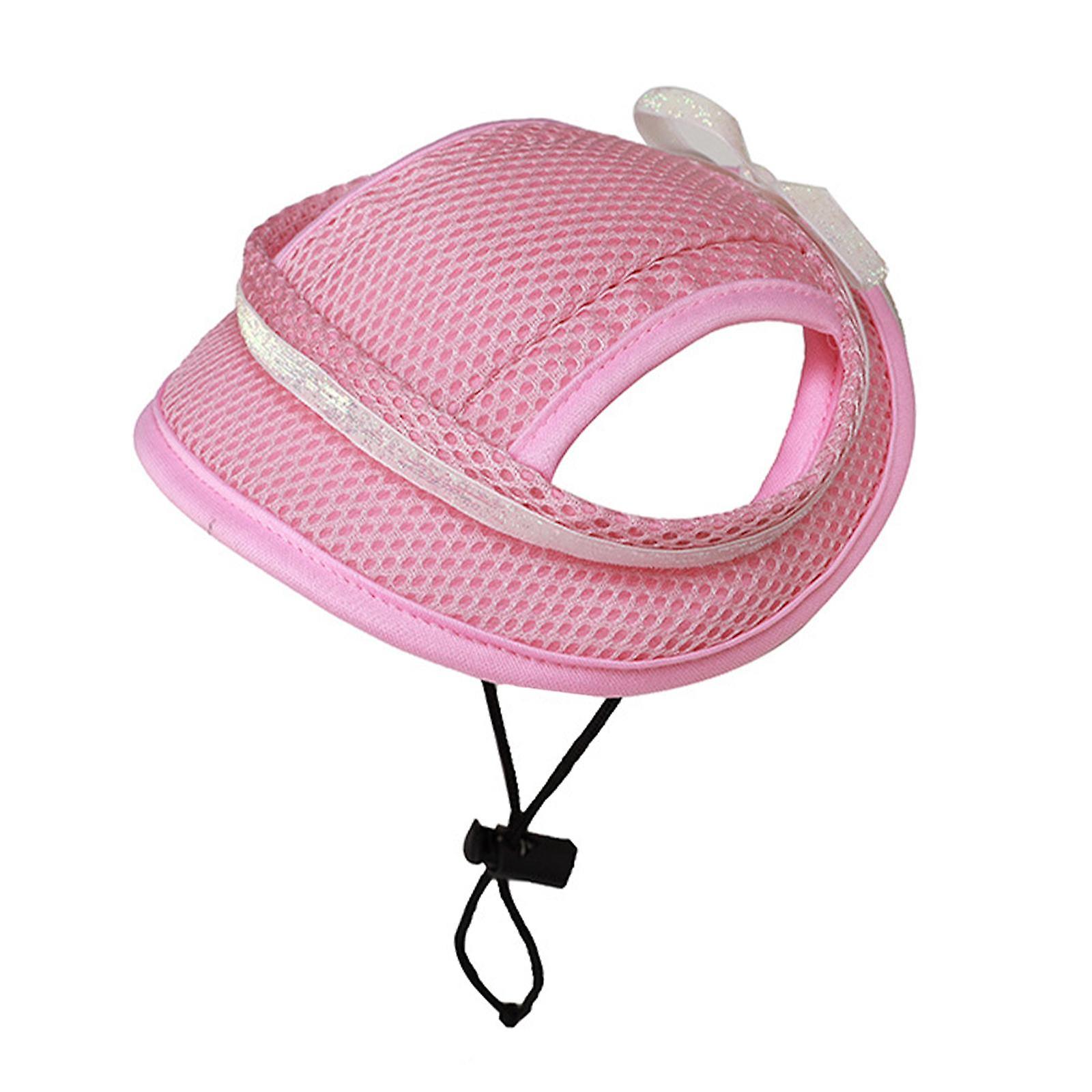 Pet Baseball Cap Casual Breathable Cats Visor Hat For Summer Walking Outdoor Pink S