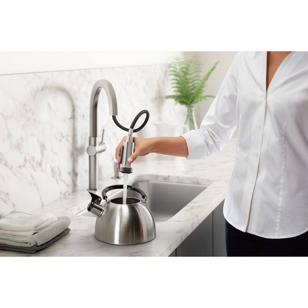 KOHLER Rune Single-Handle Pull-Down Sprayer Kitchen Faucet in Vibrant Stainless K-R22153-SD-VS