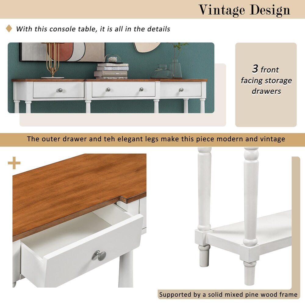 Console Table Sofa Table for Living Room with Storage Shelf and Drawer