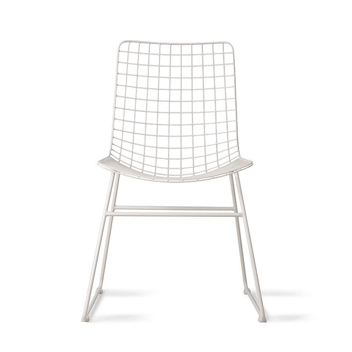 Metal wire side chair - white