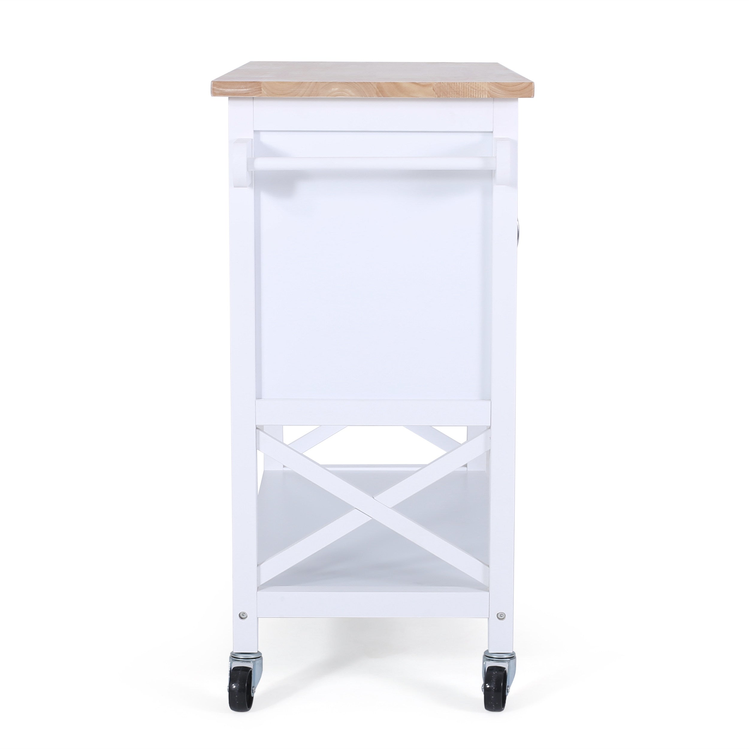 Jalaiyah Farmhouse Kitchen Cart with Wheels