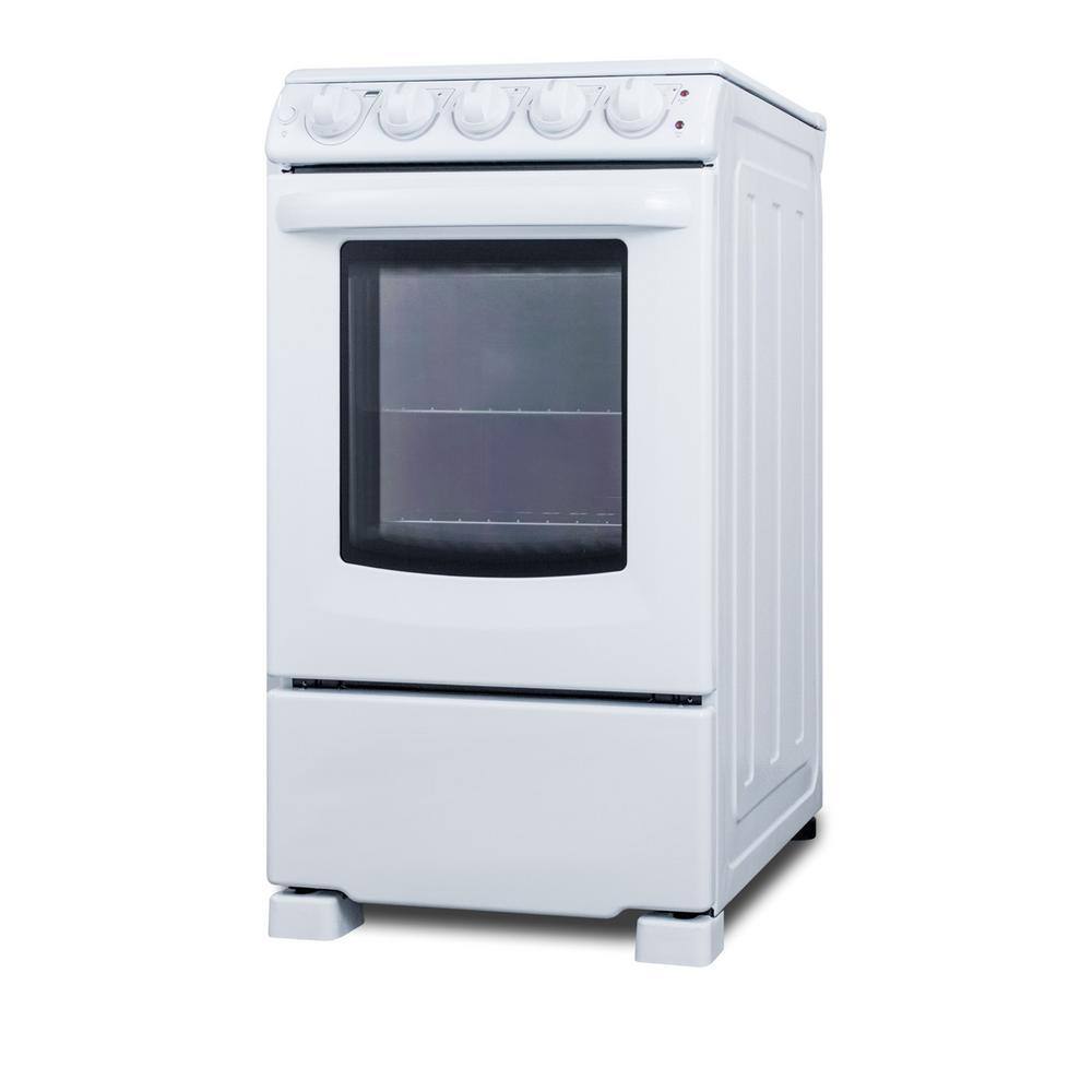 Summit Appliance 20 in. 2.3 cu. ft. Slide-In Electric Range in White REX2051WRT