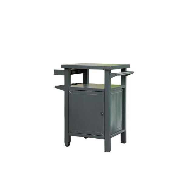 Grill Carts Outdoor w/ Storage and Wheels，Whole Metal Portable Table