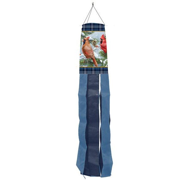 Briarwood Lane Winter Wintertime Cardinals Windsock Wind Twister 40x6