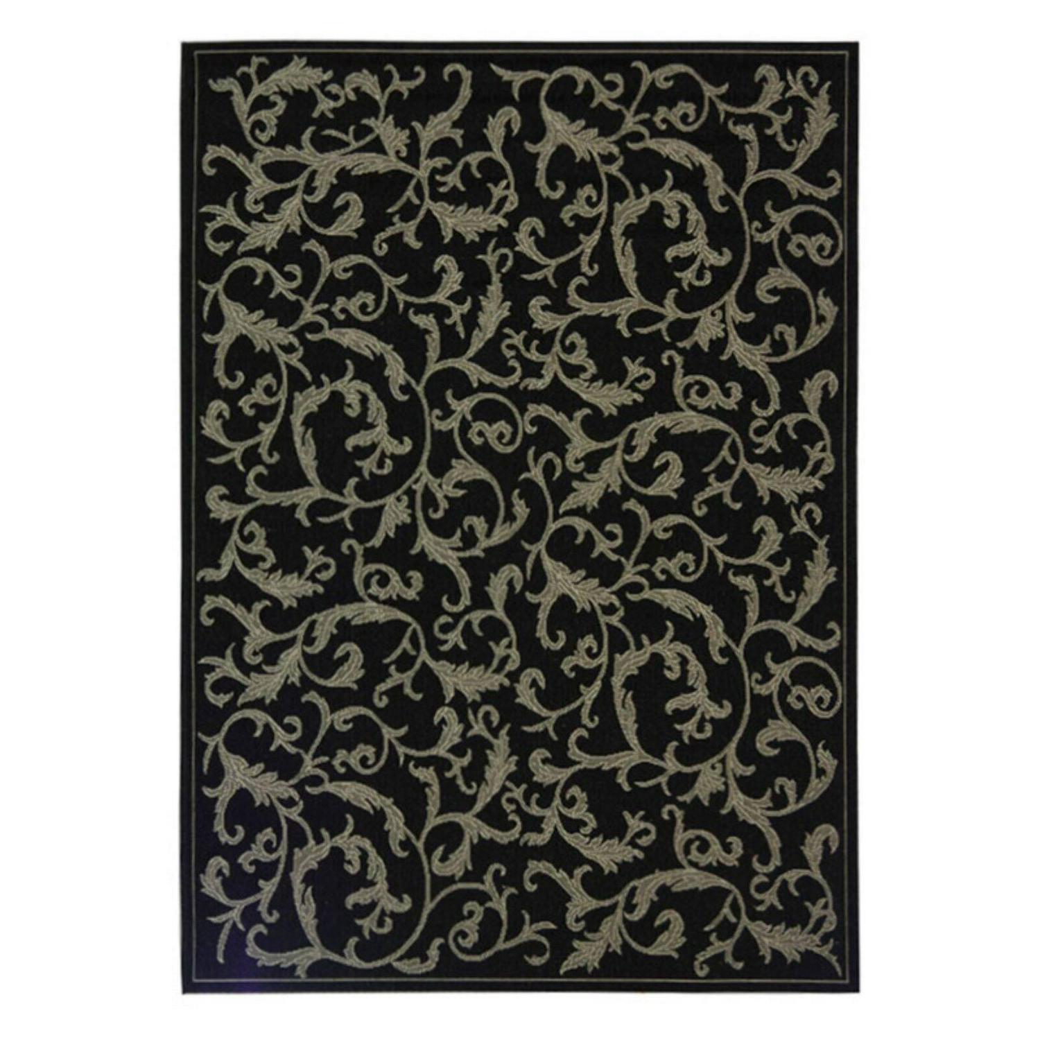 SAFAVIEH Courtyard Kevin Floral Indoor/Outdoor Area Rug Natural/Brown， 710 x 710 Square