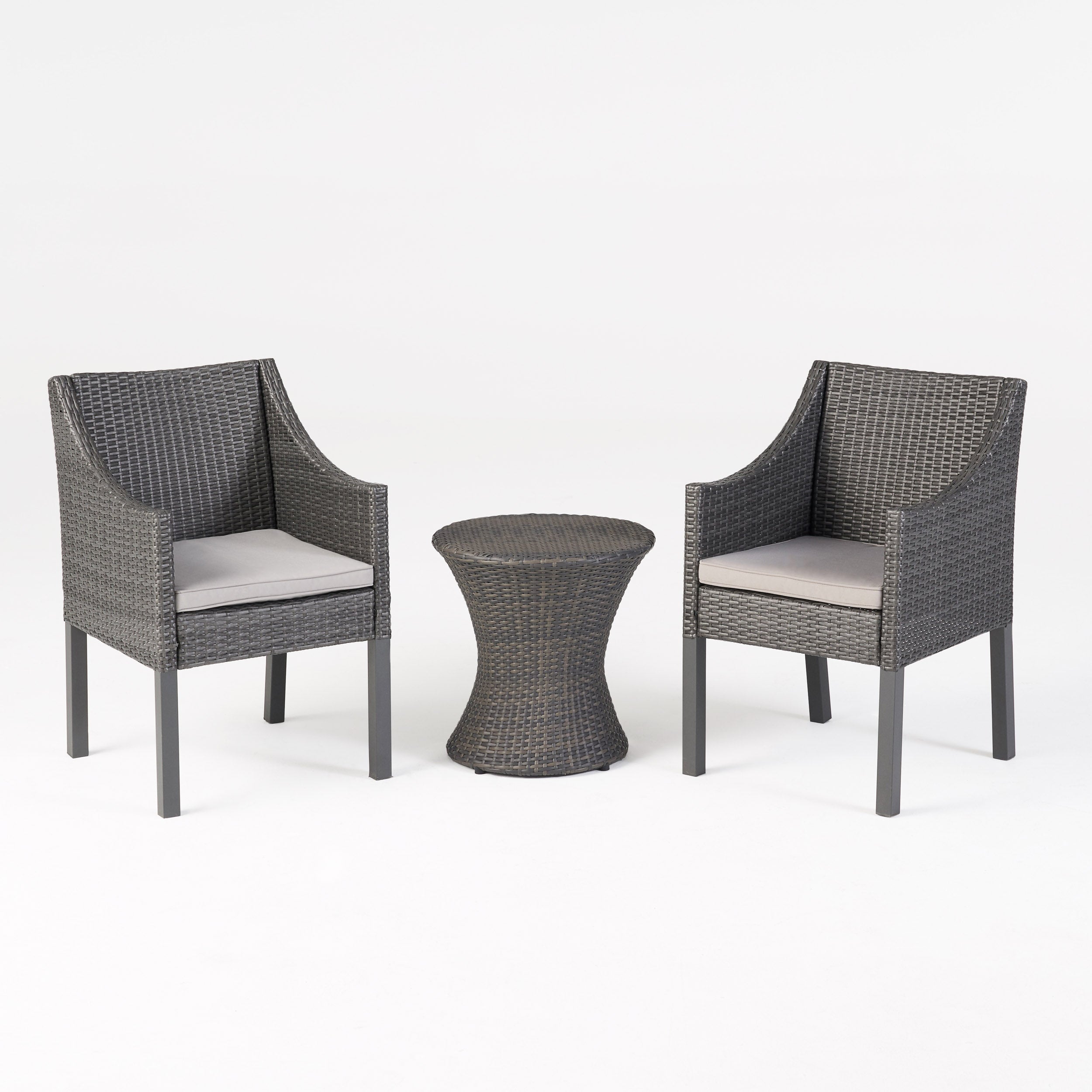 Janet Outdoor 3 Piece Wicker Chat Set